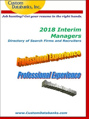cover image of 2018 Interim Managers Directory of Search Firms and Recruiters 